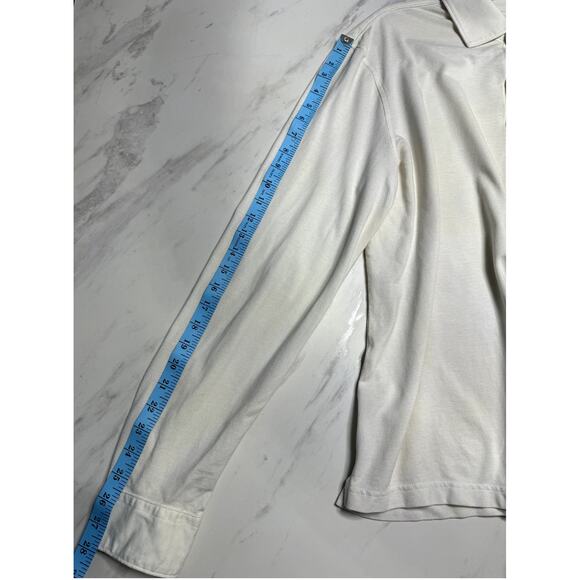 MENS J FERRAR CREAM LONG SLEEVE BUTTON DOWN/UP SHIRT SIZE XL 100% COTTON - Picture 8 of 9